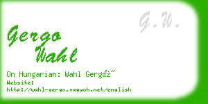 gergo wahl business card